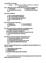 Đề và đáp án kiểm tra một tiết Địa lí lớp 11 - Năm học 2016-2017 - Trường THPT Lê Quý Đôn